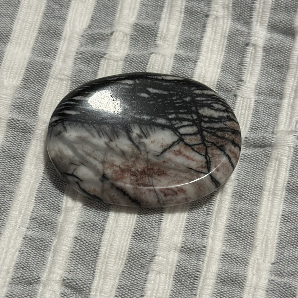 Unique Black and White Worry Stone, Thumb Stone - Picture 2 of 5
